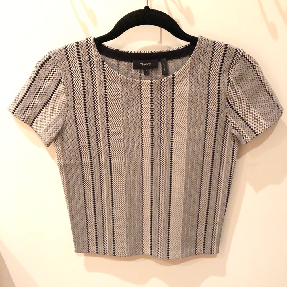Theory black white pattern top
